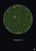 Affiche Chichen Itza – Poster vue satellite 10km Couleur | Gravura – Fond foncé