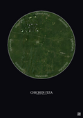 Affiche Chichen Itza – Poster vue satellite 20km Couleur | Gravura – Fond foncé