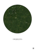 Affiche Chichen Itza – Poster vue satellite 20km Couleur | Gravura – Fond clair