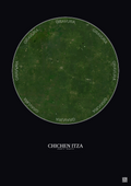 Affiche Chichen Itza – Poster vue satellite 30km Couleur | Gravura – Fond foncé