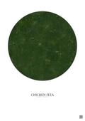 Affiche Chichen Itza – Poster vue satellite 30km Couleur | Gravura – Fond clair