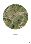 Affiche Delphes – Poster vue satellite 0.1km Couleur | Gravura – Fond clair