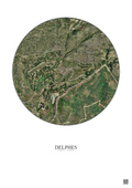 Affiche Delphes – Poster vue satellite 0.5km Couleur | Gravura – Fond clair