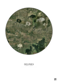 Affiche Delphes – Poster vue satellite 2.5km Couleur | Gravura – Fond clair
