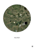 Affiche Delphes – Poster vue satellite 5km Couleur | Gravura – Fond clair