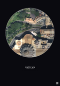 Affiche Vatican – Poster vue satellite 0.1km Couleur | Gravura – Fond foncé