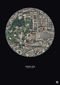 Affiche Vatican – Poster vue satellite 0.5km Couleur | Gravura – Fond foncé
