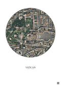 Affiche Vatican – Poster vue satellite 0.5km Couleur | Gravura – Fond clair