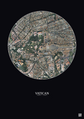 Affiche Vatican – Poster vue satellite 1km Couleur | Gravura – Fond foncé