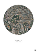 Affiche Vatican – Poster vue satellite 1km Couleur | Gravura – Fond clair