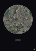 Affiche Vatican – Poster vue satellite 2.5km Couleur | Gravura – Fond foncé