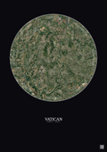 Affiche Vatican – Poster vue satellite 10km Couleur | Gravura – Fond foncé