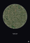 Affiche Vatican – Poster vue satellite 20km Couleur | Gravura – Fond foncé
