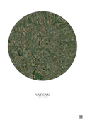 Affiche Vatican – Poster vue satellite 20km Couleur | Gravura – Fond clair
