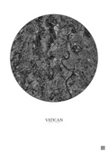 Affiche Vatican – Poster vue satellite 5km N&B | Gravura – Fond clair