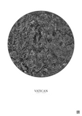 Affiche Vatican – Poster vue satellite 10km N&B | Gravura – Fond clair