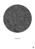 Affiche Vatican – Poster vue satellite 20km N&B | Gravura – Fond clair