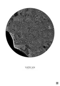 Affiche Vatican – Poster vue satellite 30km N&B | Gravura – Fond clair