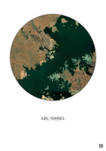 Affiche Abu Simbel – Poster vue satellite 10km Couleur | Gravura – Fond clair