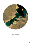 Affiche Abu Simbel – Poster vue satellite 30km Couleur | Gravura – Fond clair
