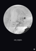 Affiche Abu Simbel – Poster vue satellite 0.1km N&B | Gravura – Fond foncé