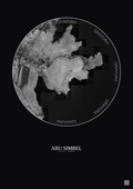 Affiche Abu Simbel – Poster vue satellite 0.5km N&B | Gravura – Fond foncé