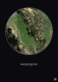 Affiche Machu Picchu – Poster vue satellite 0.1km Couleur | Gravura – Fond foncé