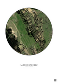 Affiche Machu Picchu – Poster vue satellite 0.1km Couleur | Gravura – Fond clair