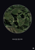 Affiche Machu Picchu – Poster vue satellite 2.5km Couleur | Gravura – Fond foncé