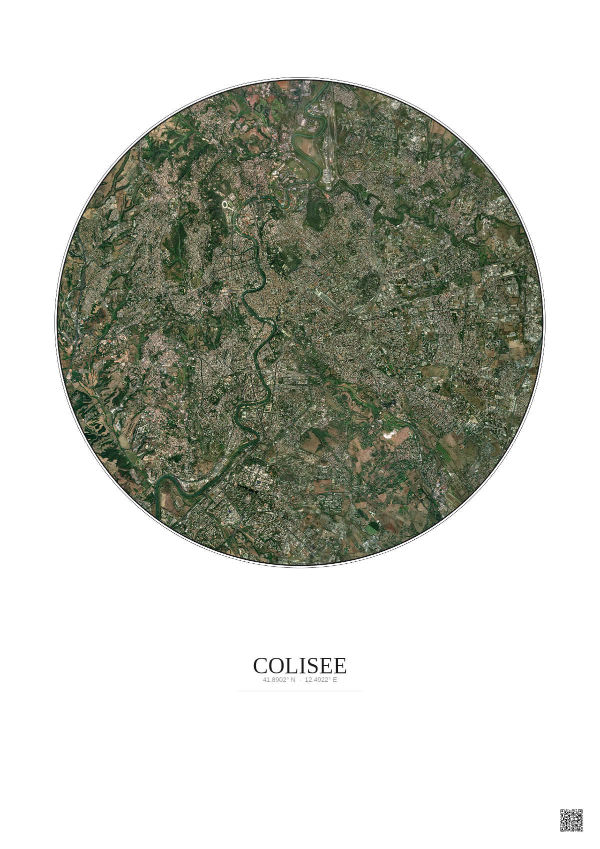 Affiche Colisee – Poster vue satellite 10km Couleur | Gravura – Fond clair