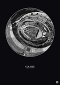 Affiche Colisee – Poster vue satellite 0.1km N&B | Gravura – Fond foncé