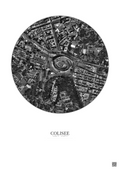 Affiche Colisee – Poster vue satellite 0.5km N&B | Gravura – Fond clair
