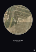 Affiche Teotihuacan – Poster vue satellite 0.1km Couleur | Gravura – Fond foncé
