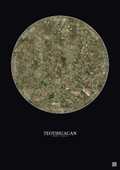 Affiche Teotihuacan – Poster vue satellite 5km Couleur | Gravura – Fond foncé