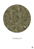 Affiche Teotihuacan – Poster vue satellite 5km Couleur | Gravura – Fond clair