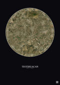 Affiche Teotihuacan – Poster vue satellite 10km Couleur | Gravura – Fond foncé