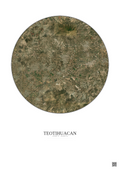 Affiche Teotihuacan – Poster vue satellite 10km Couleur | Gravura – Fond clair