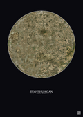Affiche Teotihuacan – Poster vue satellite 20km Couleur | Gravura – Fond foncé