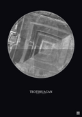 Affiche Teotihuacan – Poster vue satellite 0.1km N&B | Gravura – Fond foncé