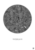 Affiche Teotihuacan – Poster vue satellite 5km N&B | Gravura – Fond clair