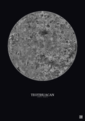 Affiche Teotihuacan – Poster vue satellite 20km N&B | Gravura – Fond foncé