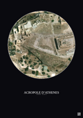 Affiche Acropole Dathenes – Poster vue satellite 0.1km Couleur | Gravura – Fond foncé