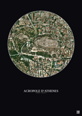Affiche Acropole Dathenes – Poster vue satellite 0.5km Couleur | Gravura – Fond foncé