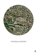 Affiche Acropole Dathenes – Poster vue satellite 0.5km Couleur | Gravura – Fond clair