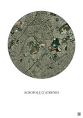 Affiche Acropole Dathenes – Poster vue satellite 2.5km Couleur | Gravura – Fond clair