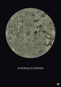 Affiche Acropole Dathenes – Poster vue satellite 5km Couleur | Gravura – Fond foncé