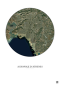 Affiche Acropole Dathenes – Poster vue satellite 20km Couleur | Gravura – Fond clair