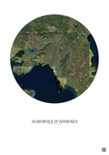 Affiche Acropole Dathenes – Poster vue satellite 30km Couleur | Gravura – Fond clair