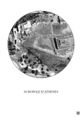 Affiche Acropole Dathenes – Poster vue satellite 0.1km N&B | Gravura – Fond clair
