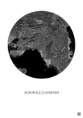 Affiche Acropole Dathenes – Poster vue satellite 30km N&B | Gravura – Fond clair